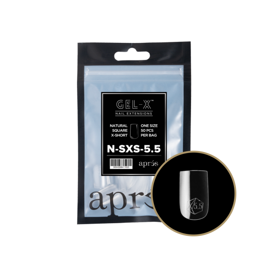 Aprés Gel X Natural Square Extra Short Size 5.5 Refill Tips