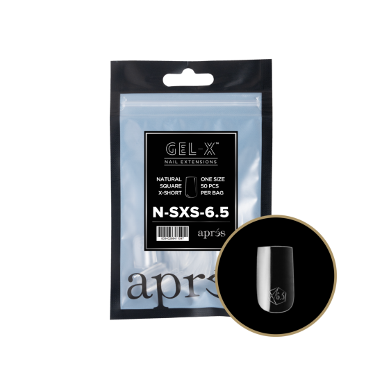 Après Gel X Natural Square Extra Short Size 6.5 Refill Tips