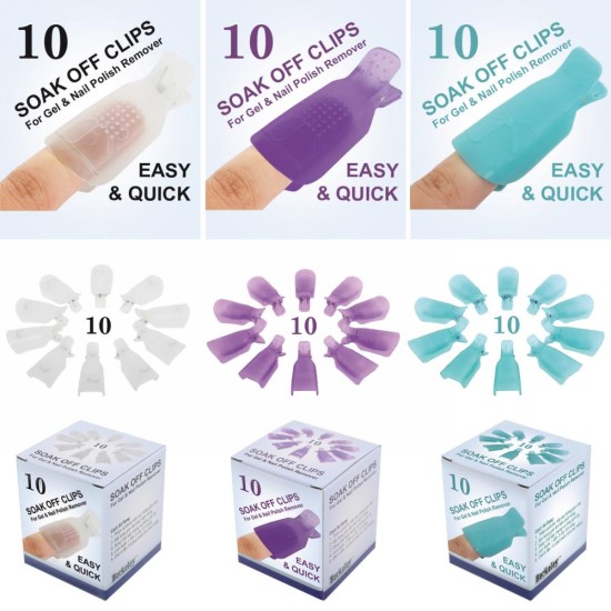 10-Piece Soak Off Clips Teal