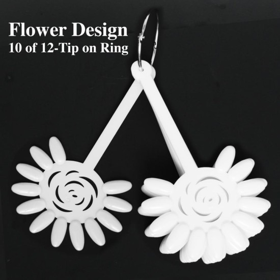 10 Flower Displays of 12 Tips in a Ring White