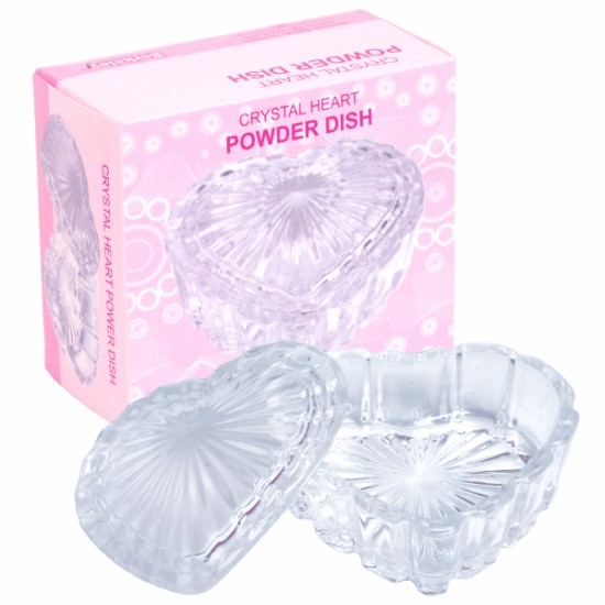 Heart-Shaped Crystal Powder Jar