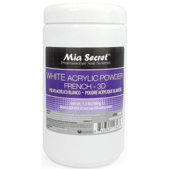 Mia Secret White Acrylic Powder, 1.5 lbs