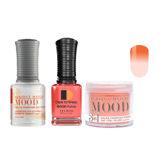 Lechat Dip, Gel, Polish Trio Sunrise Sunset #03 Mood Change, 3pc Bundle