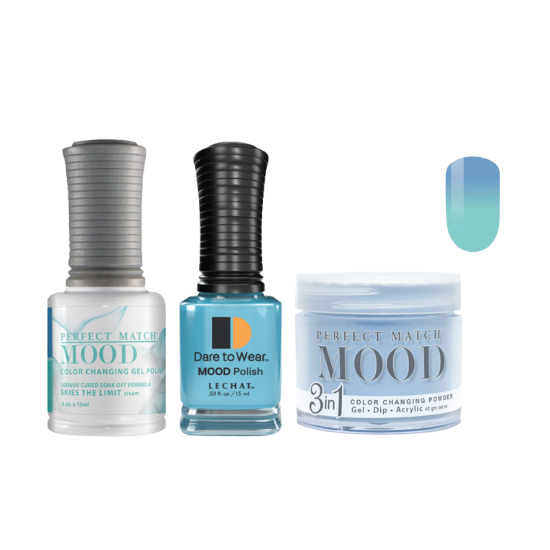Lechat Dip, Gel, Polish Trio Skies The Limit #10 Mood Change, 3pc Bundle
