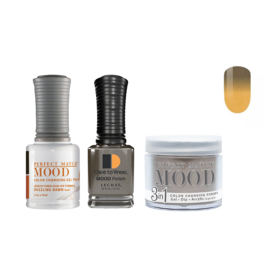 Lechat Dip, Gel, Polish Trio Dazzling Dawn #15 Mood Change, 3pc Bundle