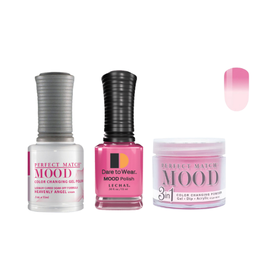 Lechat Dip, Gel, Polish Trio Heavenly Angel #19 Mood Change, 3pc Bundle