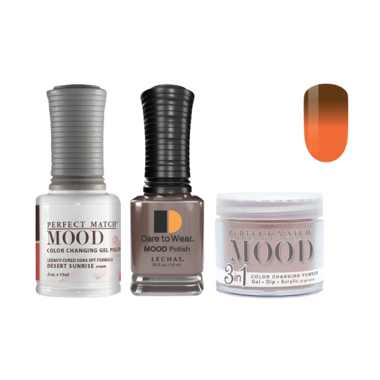 Lechat Dip, Gel, Polish Trio Desert Sunrise #23 Mood Change, 3pc Bundle