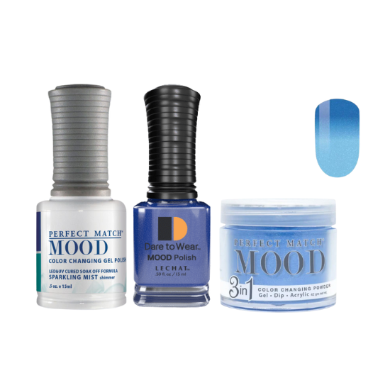 Lechat Dip, Gel, Polish Trio Sparkling Mist #26 Mood Change, 3pc Bundle