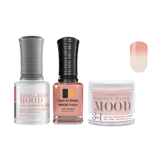 Lechat Dip, Gel, Polish Trio Magic Lace #27 Mood Change, 3pc Bundle