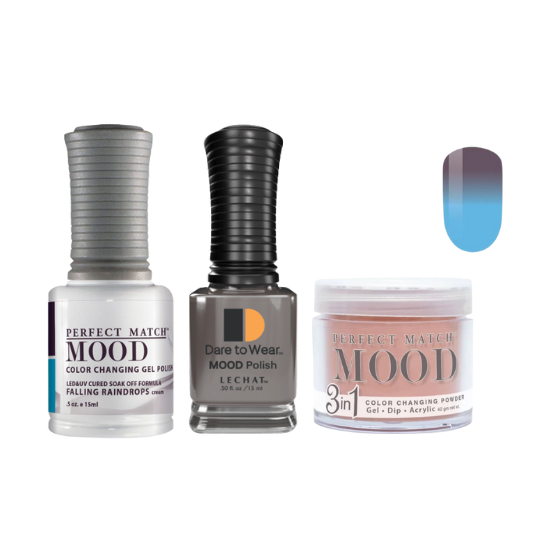 Lechat Dip, Gel, Polish Trio Falling Raindrops #29 Mood Change, 3pc Bundle