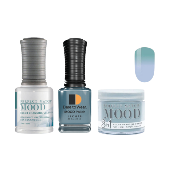 Lechat Dip, Gel, Polish Trio Sea Escape #33 Mood Change, 3pc Bundle