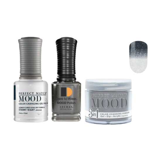 Lechat Dip, Gel, Polish Trio Starry Night #35 Mood Change, 3pc Bundle