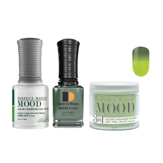 Lechat Dip, Gel, Polish Trio Lime Light #42 Mood Change, 3pc Bundle