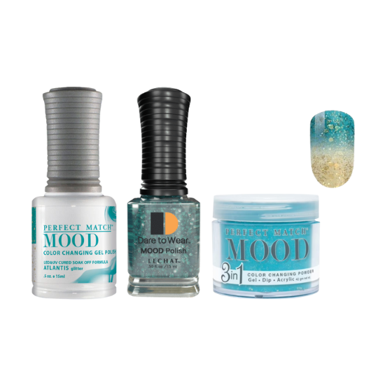 Lechat Dip, Gel, Polish Trio Atlantis #46 Mood Change, 3pc Bundle