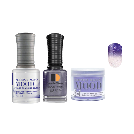Lechat Dip, Gel, Polish Trio Ultraviolet #47 Mood Change, 3pc Bundle