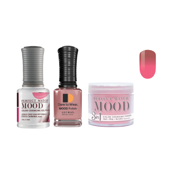 Lechat Dip, Gel, Polish Trio Coco Cabana #52 Mood Change, 3pc Bundle