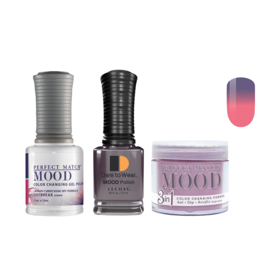 Lechat Dip, Gel, Polish Trio Daybreak #53 Mood Change, 3pc Bundle