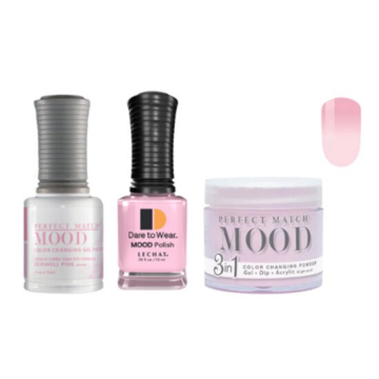 Lechat Dip, Gel, Polish Trio Seashell Pink #56 Mood Change, 3pc Bundle