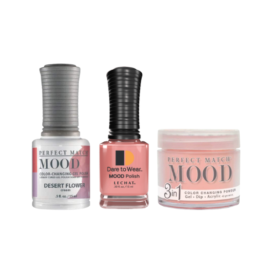 Lechat Dip, Gel, Polish Trio Desert Flower #65 Mood Change, 3pc Bundle