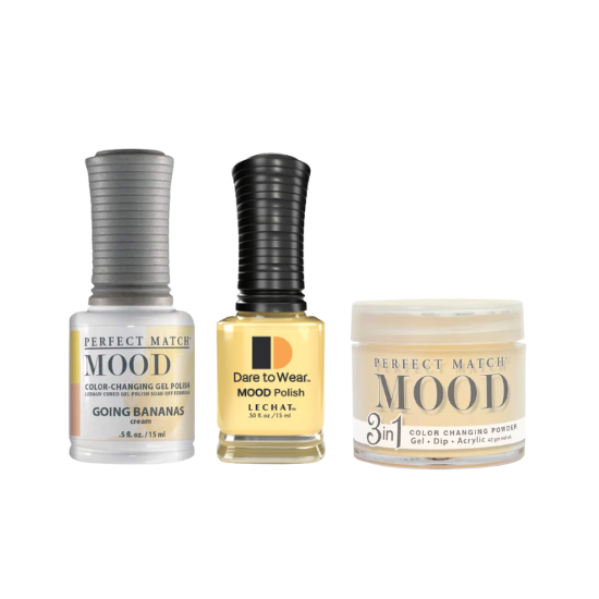 Lechat Dip, Gel, Polish Trio Going Banannas #71 Mood Change, 3pc Bundle