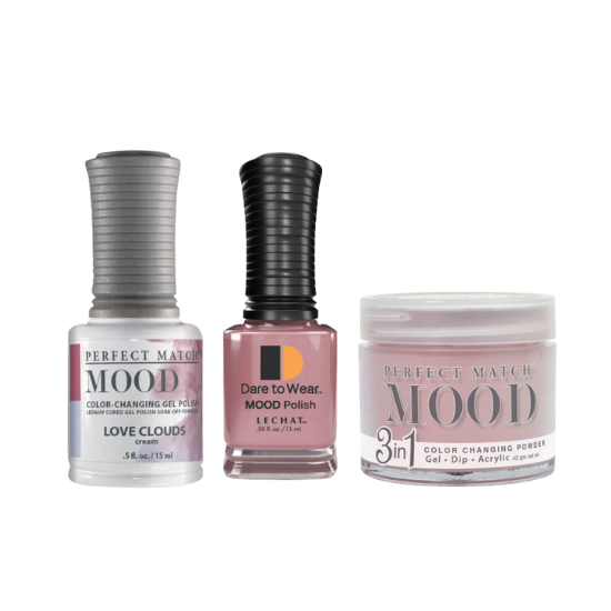 Lechat Dip, Gel, Polish Trio Love Clouds #72 Mood Change, 3pc Bundle