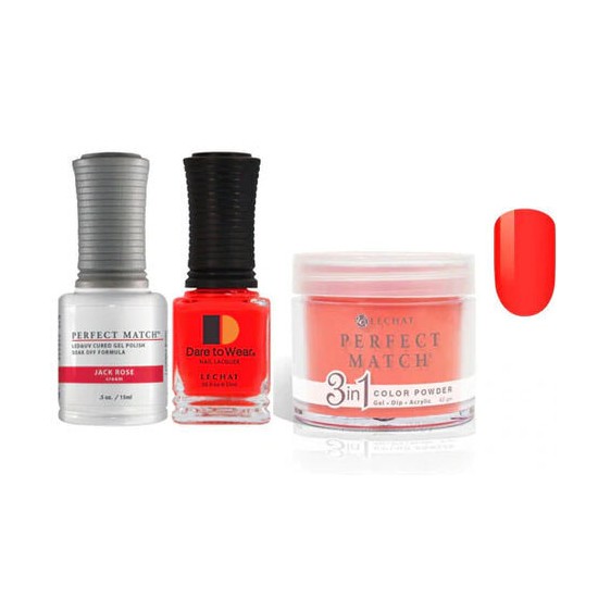 Lechat Dip, Gel, Polish Trio Jack Rose #011, 3pc Bundle