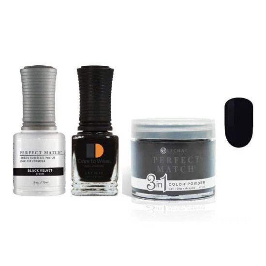 Lechat Dip, Gel, Polish Trio Black Velvet #030, 3pc Bundle