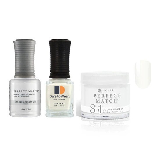Lechat Dip, Gel, Polish Trio Marshmallow Gin #035, 3pc Bundle