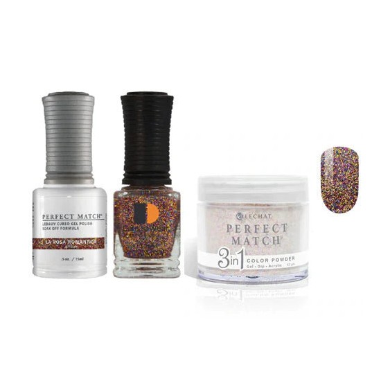 Lechat Dip, Gel, Polish Trio La Rosa Romantica #055, 3pc Bundle