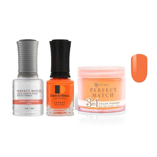 Lechat Dip, Gel, Polish Trio Coral Carnation #097, 3pc Bundle