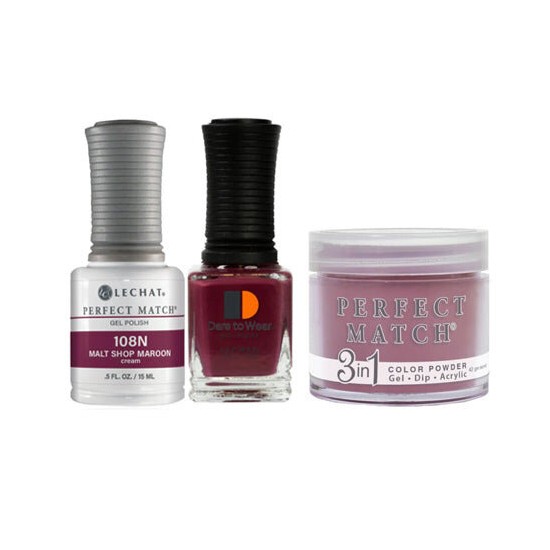 Lechat Dip, Gel, Polish Trio Malt Shop #108, 3pc Bundle