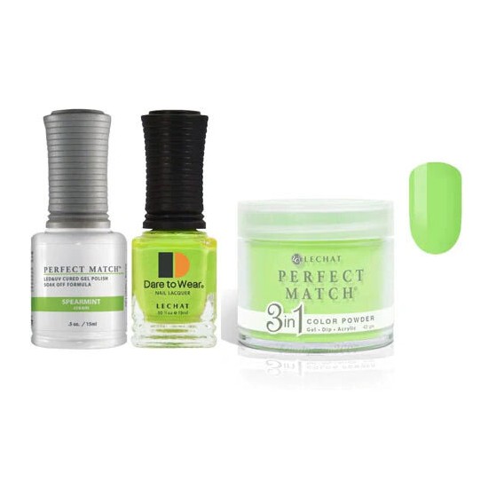 Lechat Dip, Gel, Polish Trio Spearmint #120, 3pc Bundle