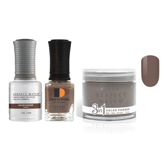 Lechat Dip, Gel, Polish Trio Hazelwood #129, 3pc Bundle