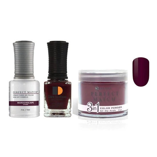 Lechat Dip, Gel, Polish Trio Maroonscape #132, 3pc Bundle