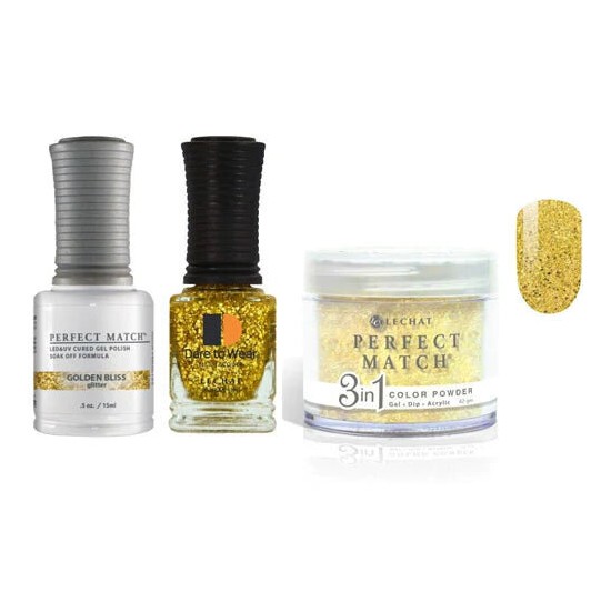 Lechat Dip, Gel, Polish Trio Goldeb Bliss #135, 3pc Bundle