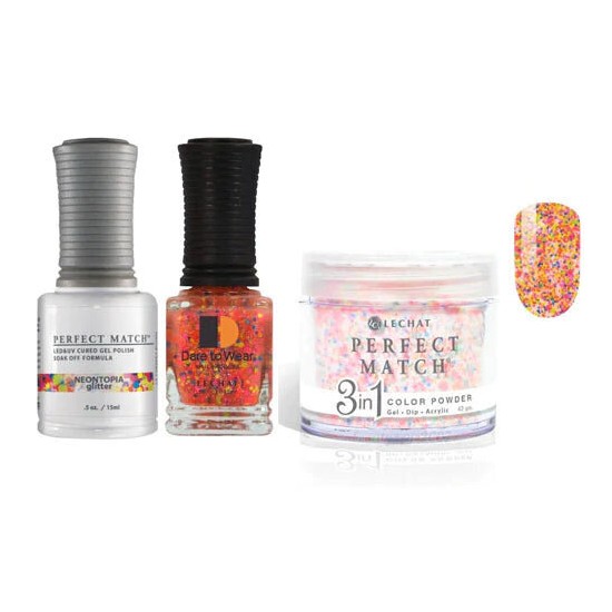 Lechat Dip, Gel, Polish Trio Neontopia #137, 3pc Bundle