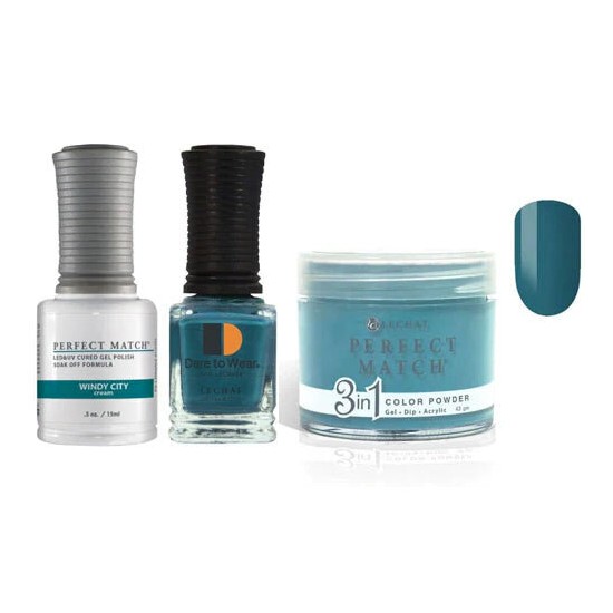 Lechat Dip, Gel, Polish Trio Windy City #142, 3pc Bundle