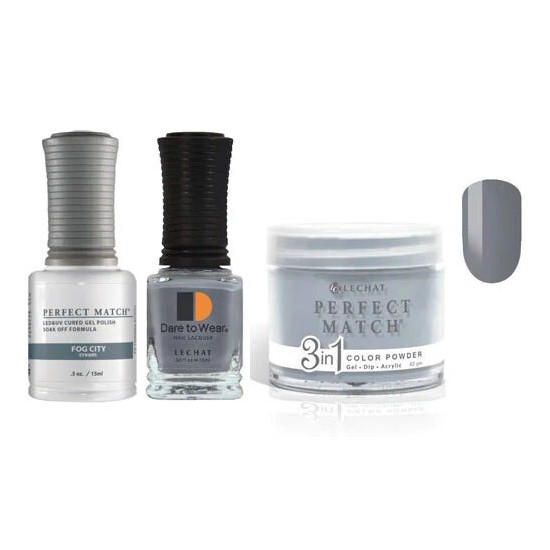 Lechat Dip, Gel, Polish Trio Fog City #143, 3pc Bundle
