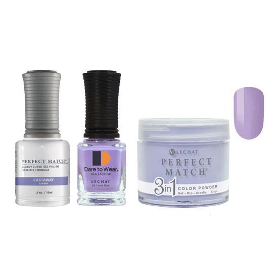 Lechat Dip, Gel, Polish Trio Castaway #155, 3pc Bundle