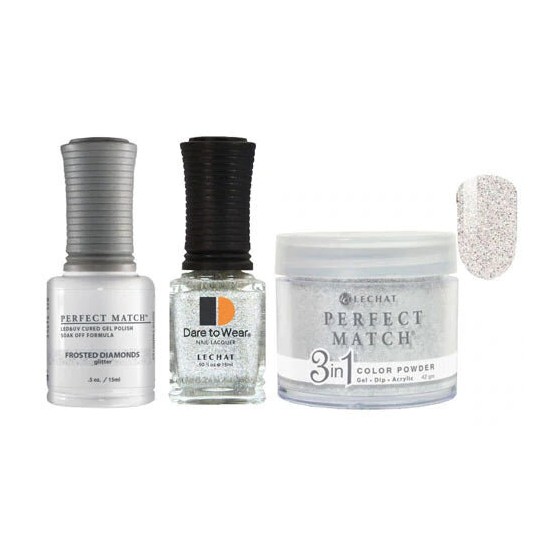 Lechat Dip, Gel, Polish Trio Frosted Diamonds #163, 3pc Bundle