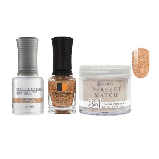 Lechat Dip, Gel, Polish Trio Crystal Ball #165, 3pc Bundle