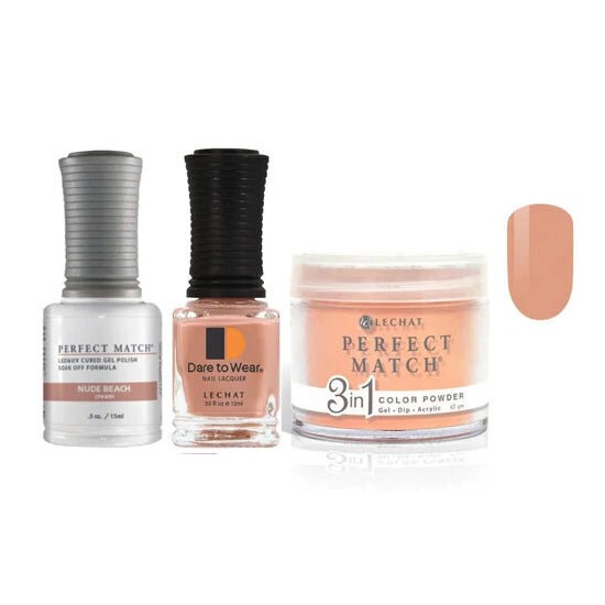 Lechat Dip, Gel, Polish Trio Nude Beach #177, 3pc Bundle