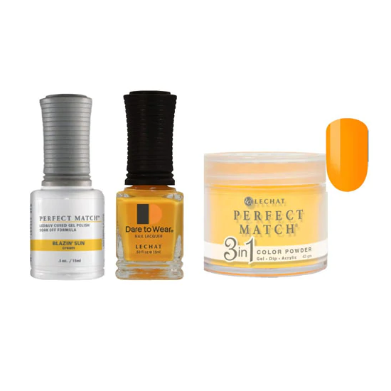 Lechat Dip, Gel, Polish Trio Blazin' Sun #201, 3pc Bundle