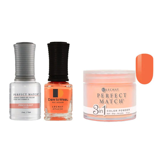 Lechat Dip, Gel, Polish Trio Peach Blast #202, 3pc Bundle