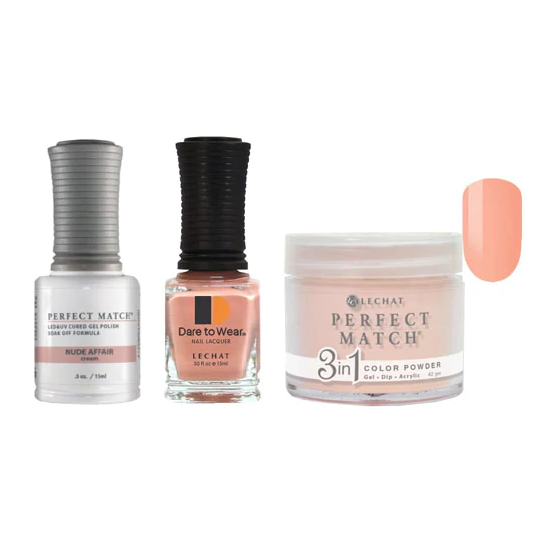 Lechat Dip, Gel, Polish Trio Nude Affair #214, 3pc Bundle