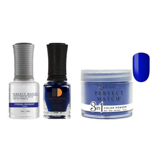 Lechat Dip, Gel, Polish Trio Eternal Midnight #222, 3pc Bundle