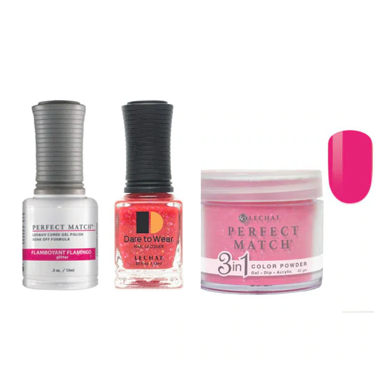 Lechat Dip, Gel, Polish Trio Flamboyant Flamingo #253, 3pc Bundle