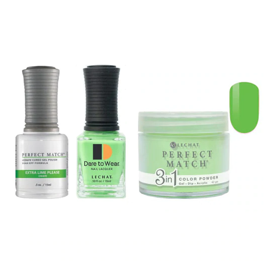 Lechat Dip, Gel, Polish Trio Extra Lime Please #256, 3pc Bundle