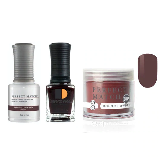 Lechat Dip, Gel, Polish Trio Wine And Unwind #264, 3pc Bundle