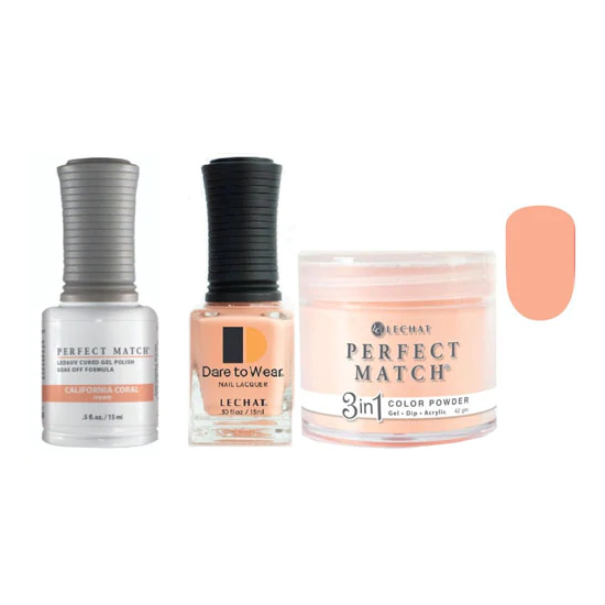 Lechat Dip, Gel, Polish Trio California Coral #269, 3pc Bundle